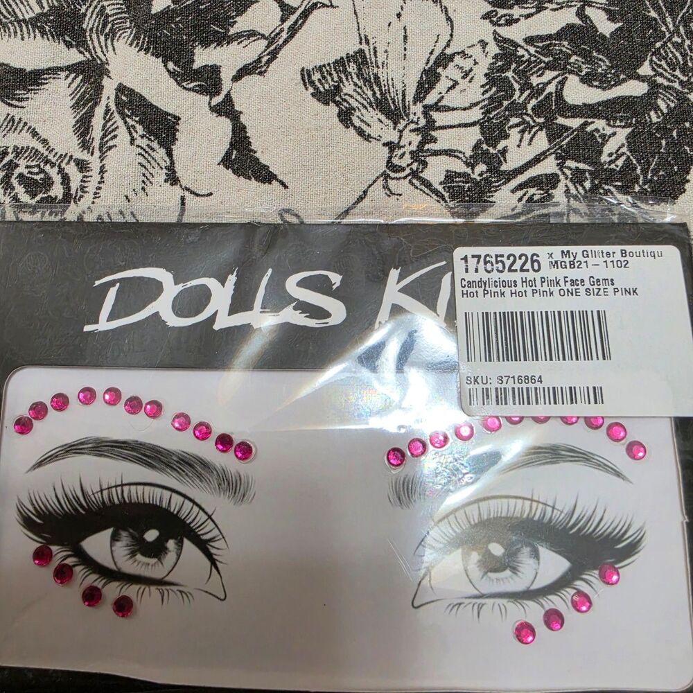 Dolls Kill Bundle Choker Face Gems Laces and Face Mask - Picture 7 of 10
